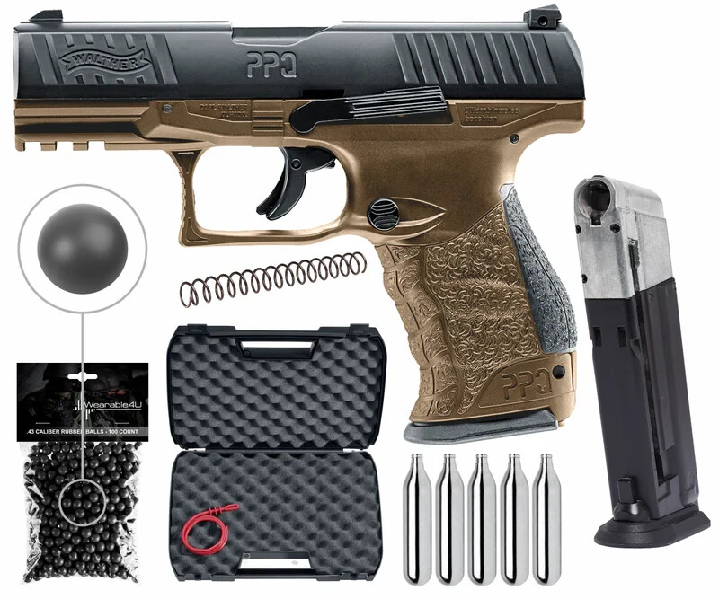 Umarex T4E Walther PPQ M2 .43 Cal Paintball Pistol w/CO2& Ma