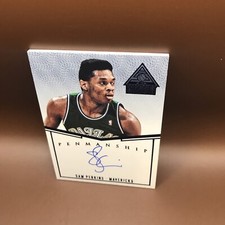 2014-15 Paramount Sam Perkins Blue Penmanship Auto Autograph #19/25 Mavericks