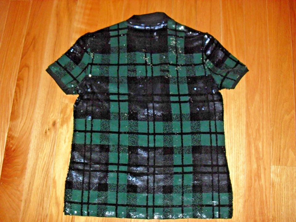 Camisa polo con etiquetas LAUREN Ralph Lauren para mujer tartán a cuadros lentejuelas a G2U Foto 4 de 4