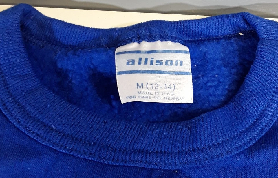 Rare! 1980's Vintage GPK GARBAGE PAIL KIDS HAIRY GARY Sweatshirt Medium Blue  - Image 3 of 4