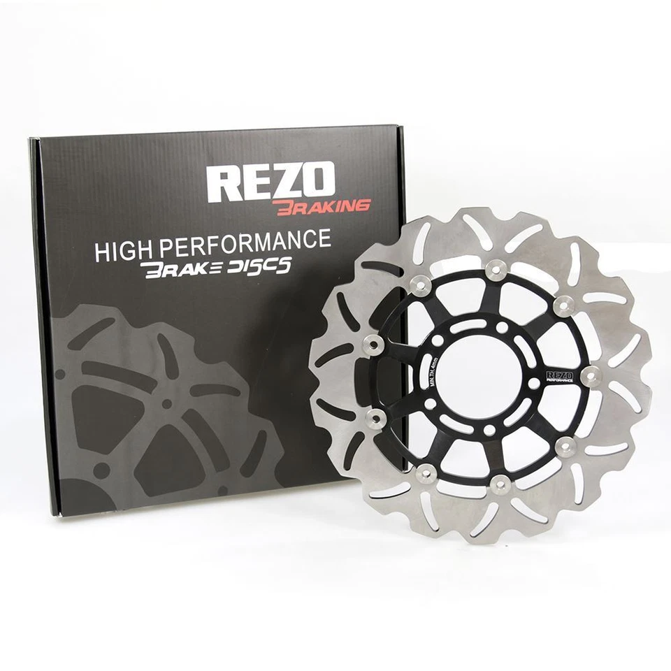 Par de discos de rotor de freno delantero ondulado Rezo para Triumph Daytona 650 05-05 Foto 2 de 4