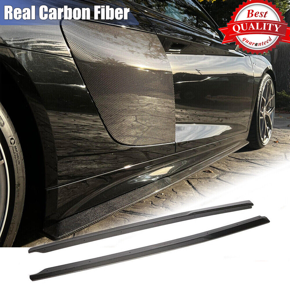 For Audi R8 V10 Gen 2 16-19 Real Carbon Side Skirts Lip Extensions Rocker Panels