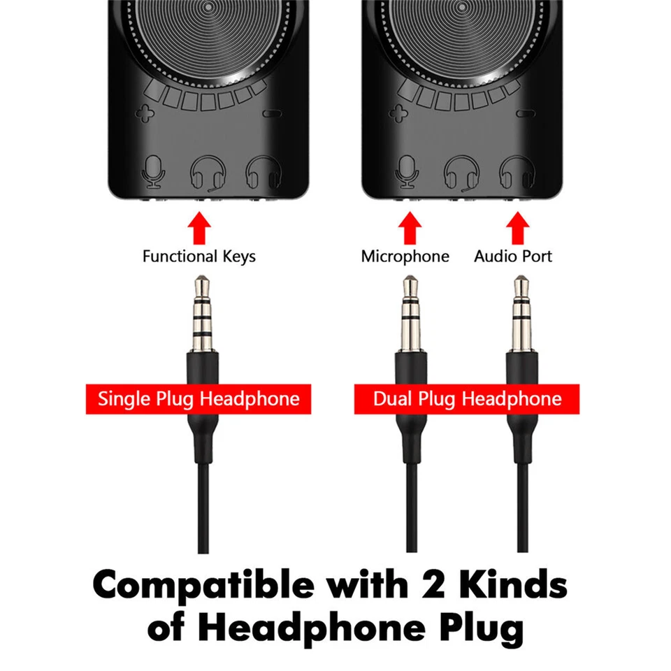 External USB Virtual 7.1 Channel Audio Sound Card Adapter for PC Laptop 3.5mm - Image 3 of 4