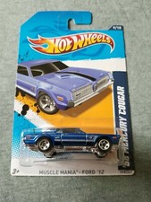2012 Hot Wheels 68 MERCURY COUGAR Blue 119/247 EXCELLENT CARD Variant 5 Spokes