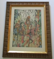 FINEST  EIICHI SHIBUYA ETCHING ABSTRACT EXPRESSIONIST  MODERNISM SIGNED JAPANESE