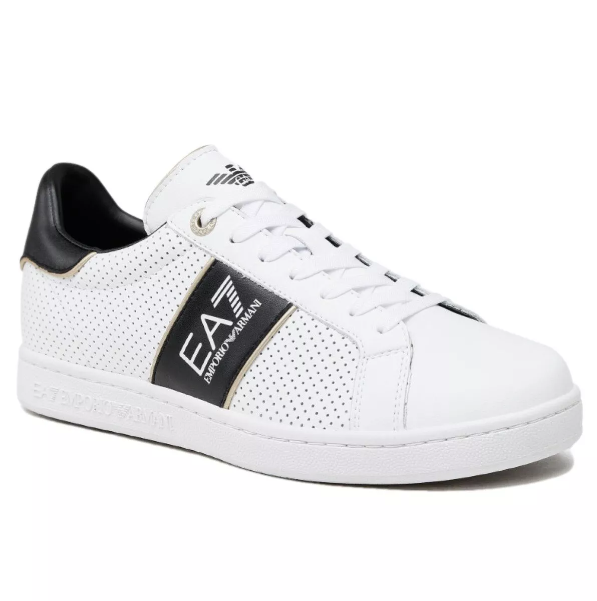 MENS SHOES EA7 WHITE EMPORIO ARMANI 7 EA LEATHER