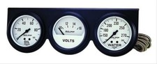 Autometer 2328 Autogage Mechanical White 2-58 Oilvoltwater Black Console