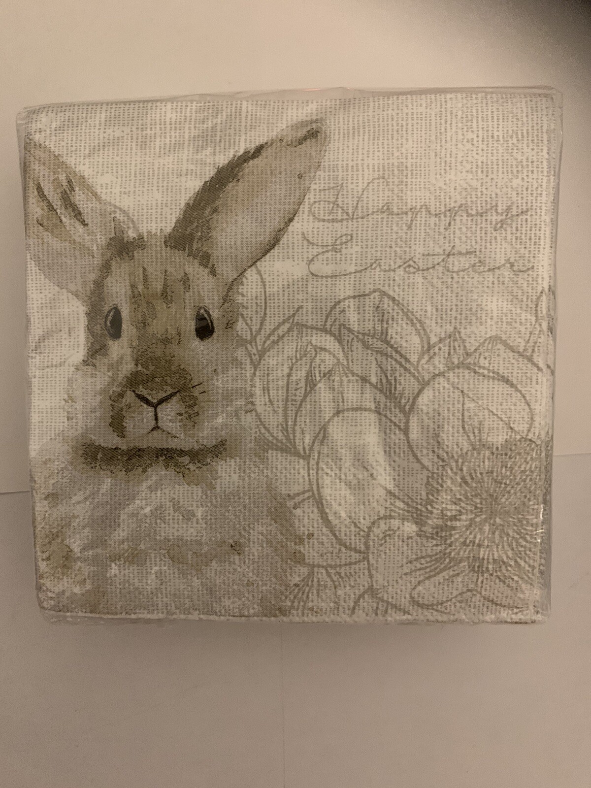 New C.R. Gibson Bunny Happy Easter Beverage Napkins 40 Count 3 Ply