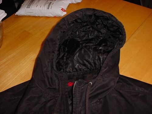 nice,used SNAP-ON MENS hooded BLK BOMBER JACKET quilted interior full zip LARGE - Picture 9 of 11