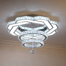 Modern 236inches Large Crystal Chandelier Round Ring Dimmable Living Room Lamps