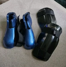 Lightning Pro Force Macho Sparring Protective Gear Karate MMA Size XL Black/Blue