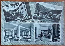 SALUTI DA ACQUASANTA TERME VEDUTINE - ASCOLI PICENO - VIAGGIATA 1958 - 6025