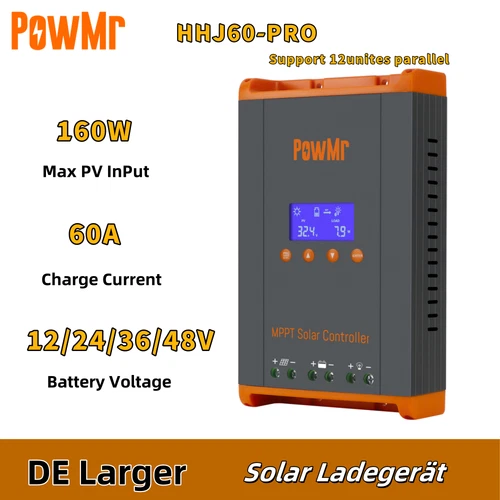 Powmr MPPT 60a Solar Ladegerät Controller Mppt Lcd 12v 24v 36v 48v 160v 