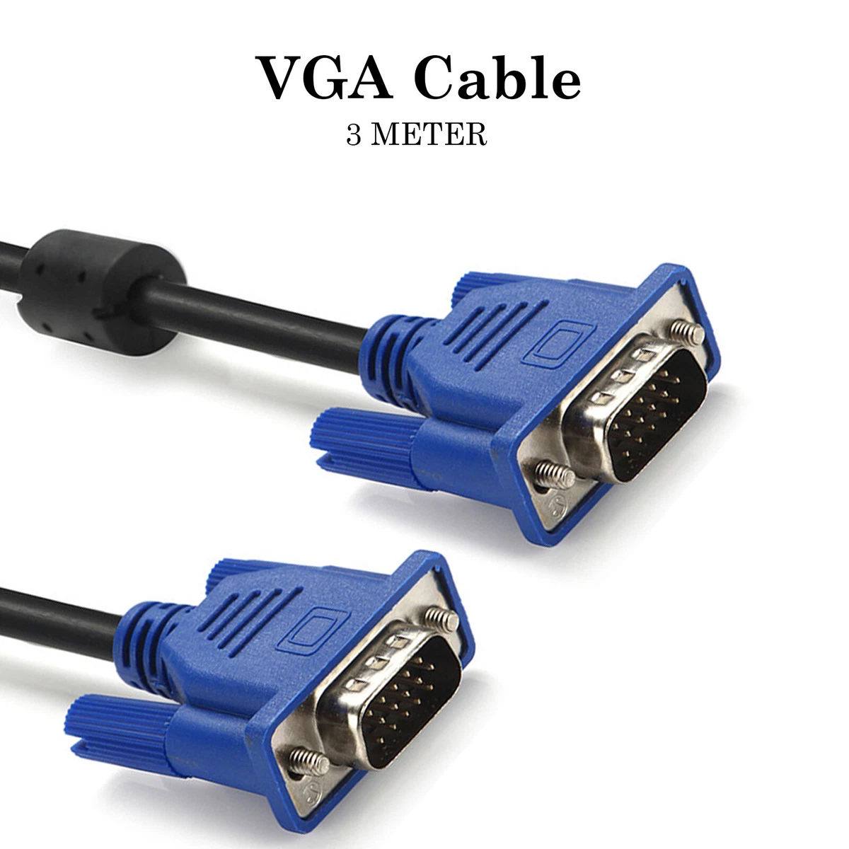 VGA Cable 3m Long Computer Monitor High Resolution Connection