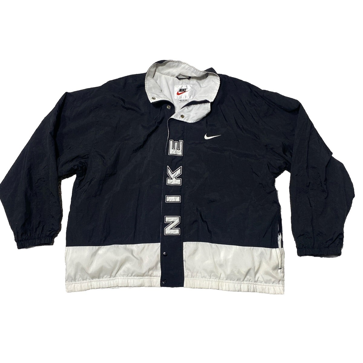 NIKE ヘルタベルリン　トラックジャケット　y2k VTG Nike Mens 2XL Track Suit Jacket Black & White Windbreaker 90s