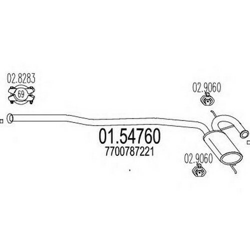 MARMITTA CENTRALE PER RENAULT 19 II Chamade 1.9 D 3 VOL KW 47 4/92> 60.78.06 - Imagen 1 de 1