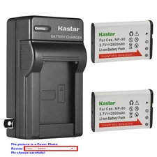 Kastar Battery AC Wall Charger for NP-90 CNP90 & Casio Exilim EX-H20G EX-H20GBK