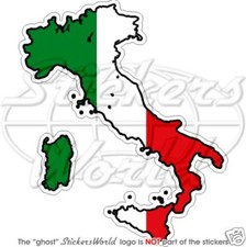 ITALIA Italiano Mapa-Bandera Italia, 103mm Vinilo Pegatina Parachoques, Calcomanía