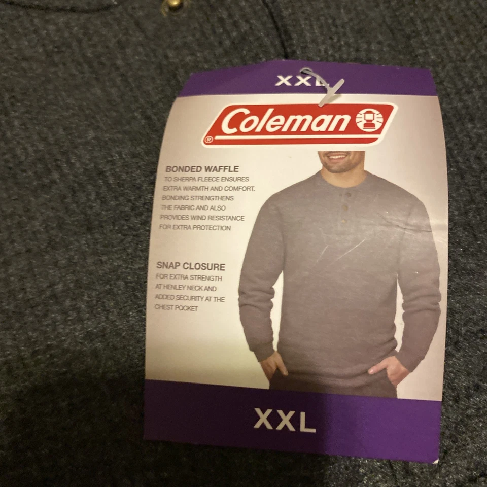 NUEVO CON ETIQUETAS Coleman Bonded Waffle Cierre a Presión Sherpa Vellón Forrado Camisa Pullover Hombres XXL Foto 2 de 4