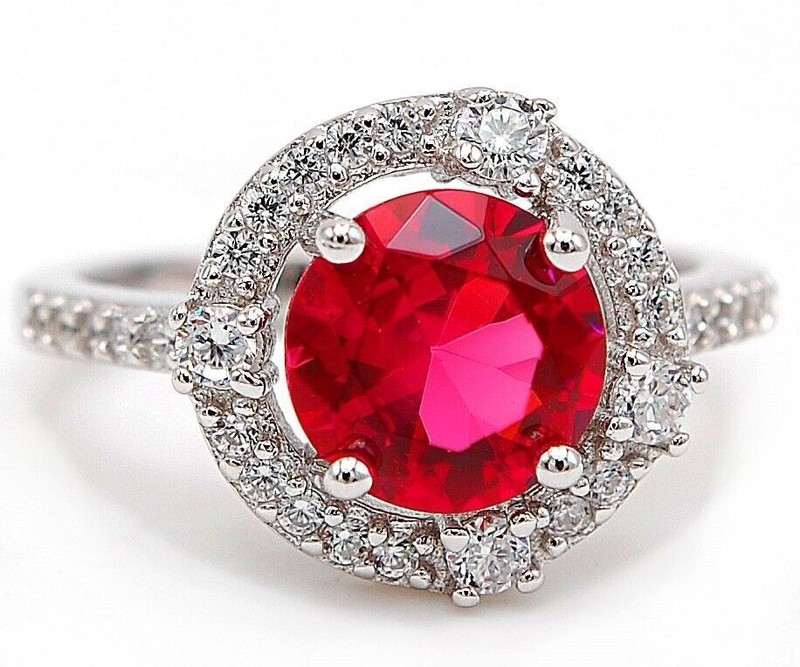 3CT Heat Treated Rubellite Tourmaline 925 Solid Sterling Silver Ring Sz 8 &5-5