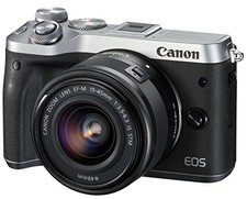 Canon mirrorless Single-Lens Camera EOS M6 Lens Kit Silver EF-M15-45mm