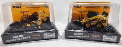 Micro Constructors Diecast CAT Caterpillar 272C Skid Steer & 420E Backhoe Loader