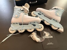 Rolling Bunny Inline Skates Adjustable US Size 8 L White/Blue New Open Box