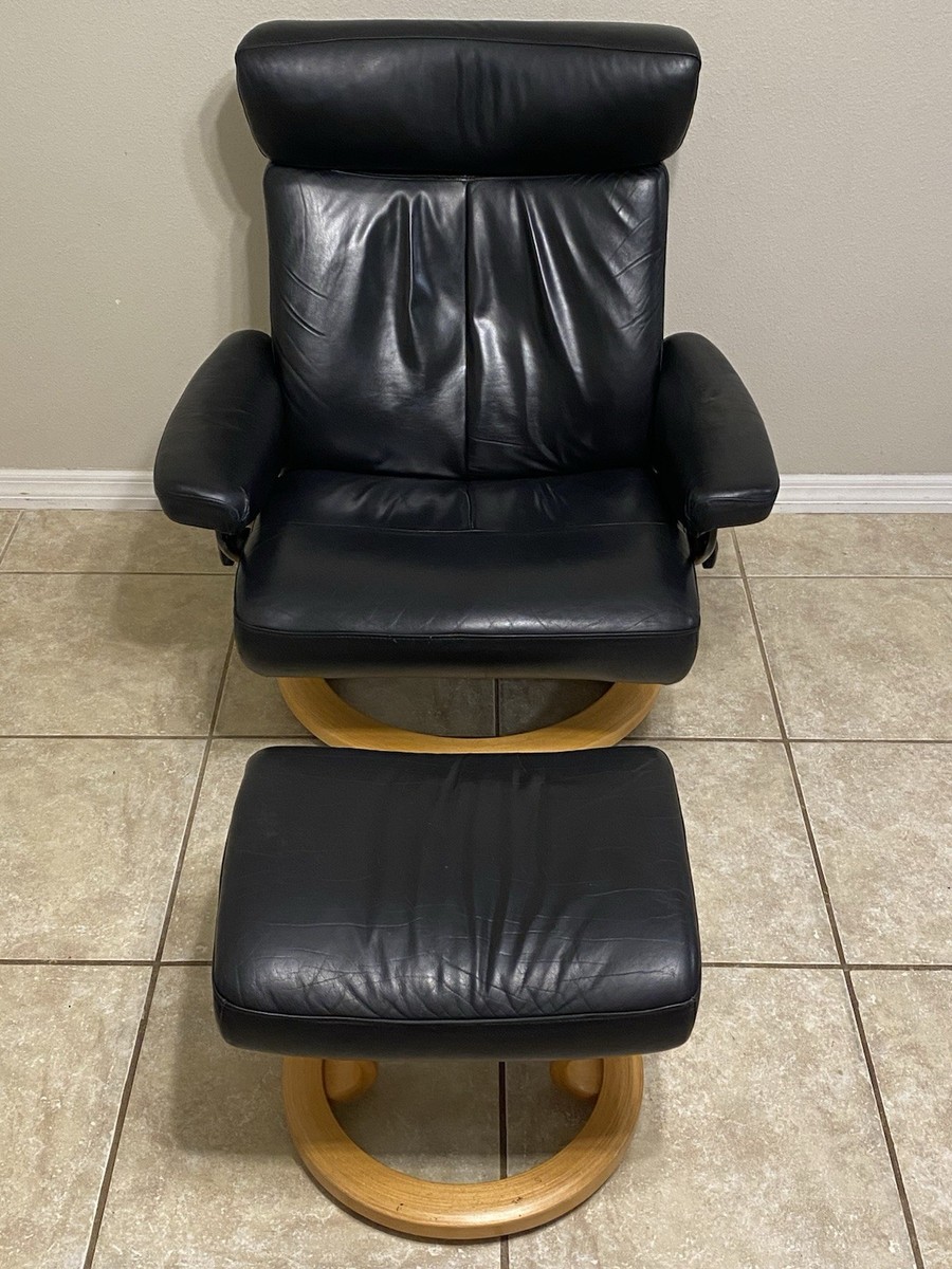 EKORNES Stressness オットマン Ekornes Stressless Leather Recliner Chair & Ottoman Large 'Taurus