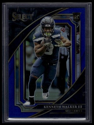 2022 Panini Select #388 Kenneth Walker III Blue Prizm #/99