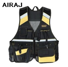 Heavy Duty Work Safety Tool Vest, Reflective, Adjustable Straps, One Size