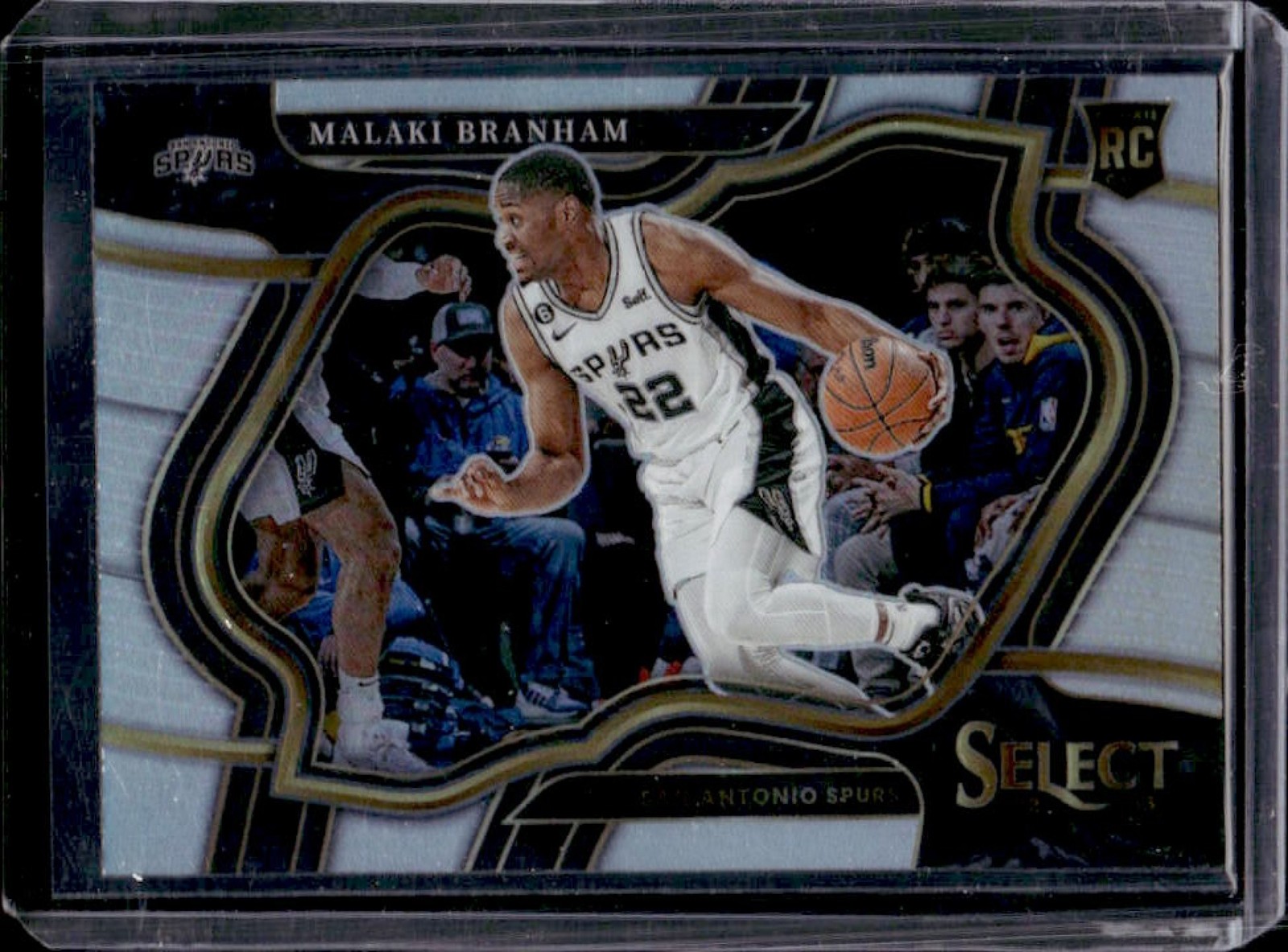 2022-23 Select Malaki Branham RC Silver Prizm Courtside #285 Spurs