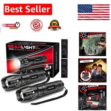 Rugged Mini Tactical Flashlights - Water Resistant, Battery Powered - 2 Pack