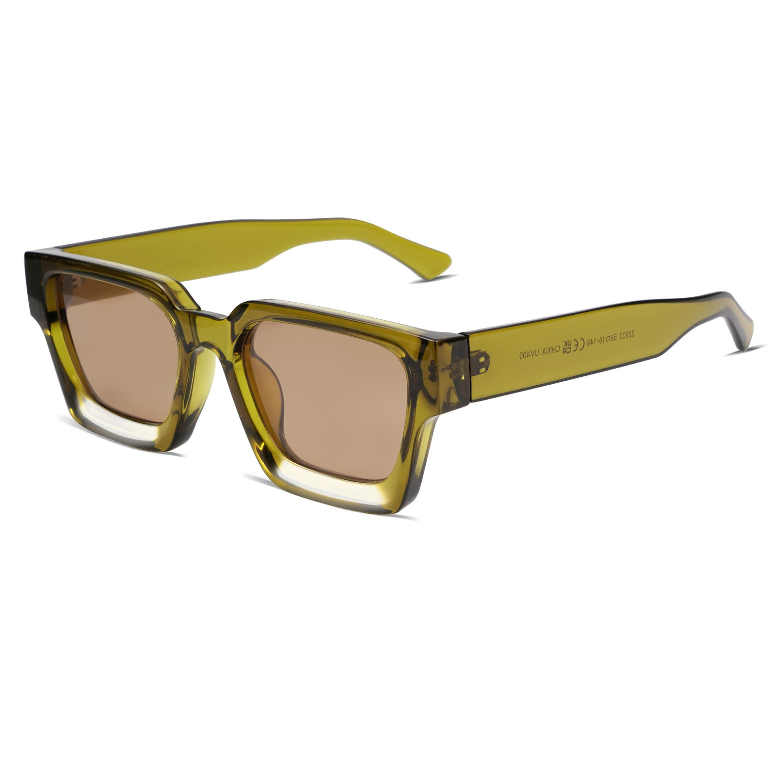 Thick Square Sunglasses for Men Women Retro Chunky Rectangle Trendy Shades VL...