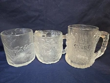 SET OF 3 VTG THE FLINTSTONES MCDONALDS MUGS GLASSES 1993