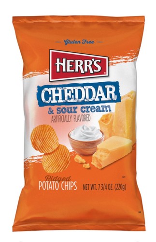 ⚫️ Neu Exklusiv Herr’s Cheddar & Sour Cream Glutenfrei Kartoffelchips 7,5oz - Bild 1 von 2