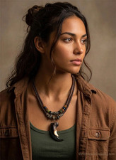 WOLF TOOTH BEAR CLAW NECKLACE TRIBAL Totem Rugged Replica Unisex Jewelry HOT!