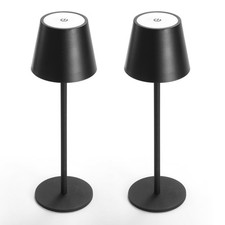 2 Pack Cordless Table Lamp, 6600mWh Rechargeable Battery Desk Lamp, 3 Color T...