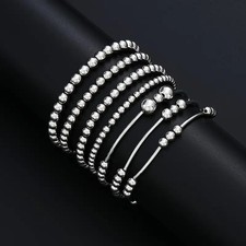 7pcs/Set Silver/Gold Beaded Bracelet Set Creative Jewelry Stackable Bracelet 