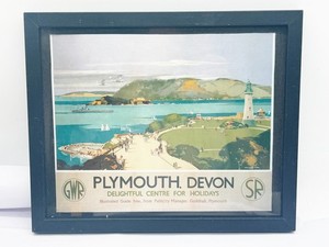 VINTAGE GWR RAIL ADVERTISEMENT POSTER PICTURE PRINT PLYMOUTH DEVON SR GUILDHALL