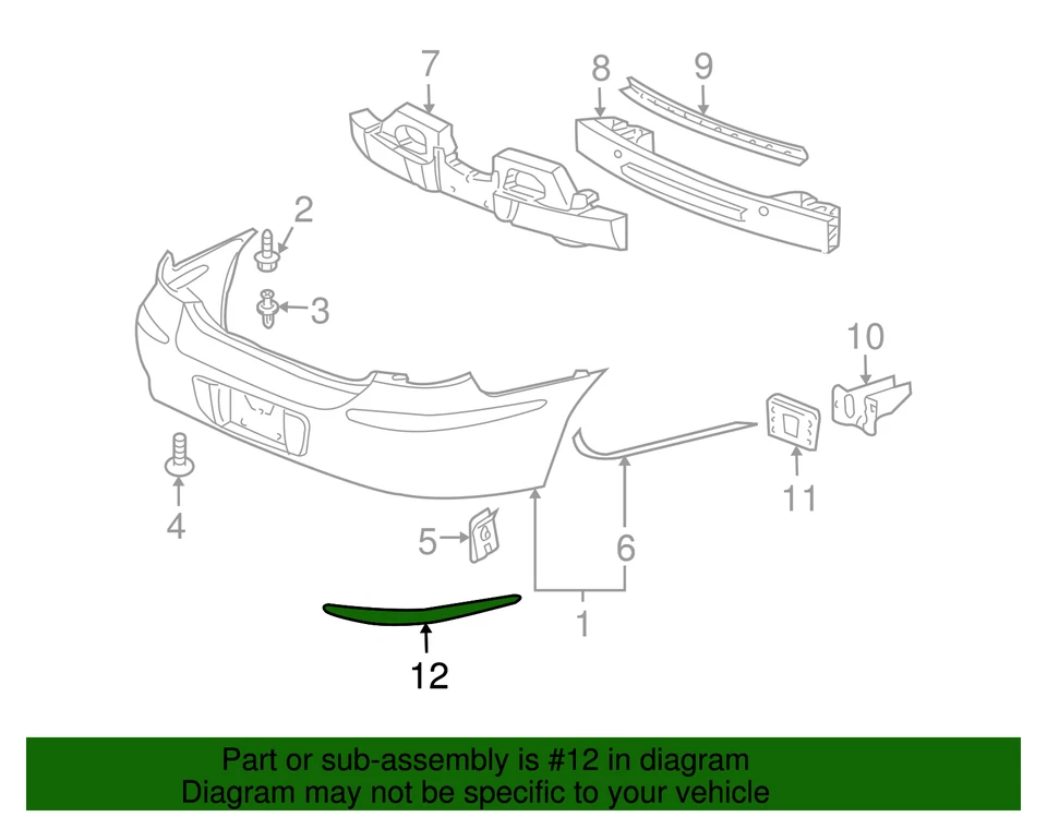 Parachoques trasero genuino GM 15276880 Foto 3 de 3