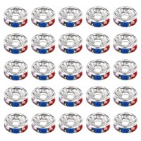 8Mm Rondelle Spacer Perlen, 50StüCk Kristall Strass Perlen Spacer, Mehrfarbig