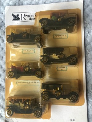 Set of Vintage Car miniatures - 6 Cars - Reader s Digest 32-491 - New And Sealed