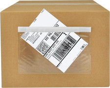 Shipping Label Sleeves 100Pcs, 7.5x5.5 Inches - Packing Slip Envelope Pouches wi