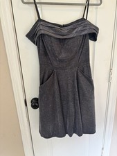 CITY STUDIO Juniors Size 9 Metallic Off Shoulder Mini Fit  Flare Dress Prom