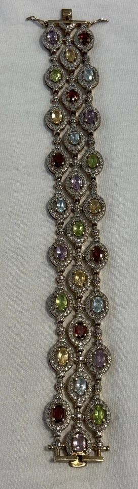 "Brazalete brazalete Ross Simons zafiro oro 18kt sobre plata de ley 6,75"" 34 g" Foto 3 de 4