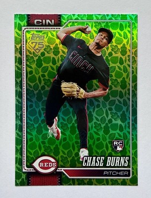 2026 Topps Chase Burns Easter Green Foil SP RC #312 Reds Rookie