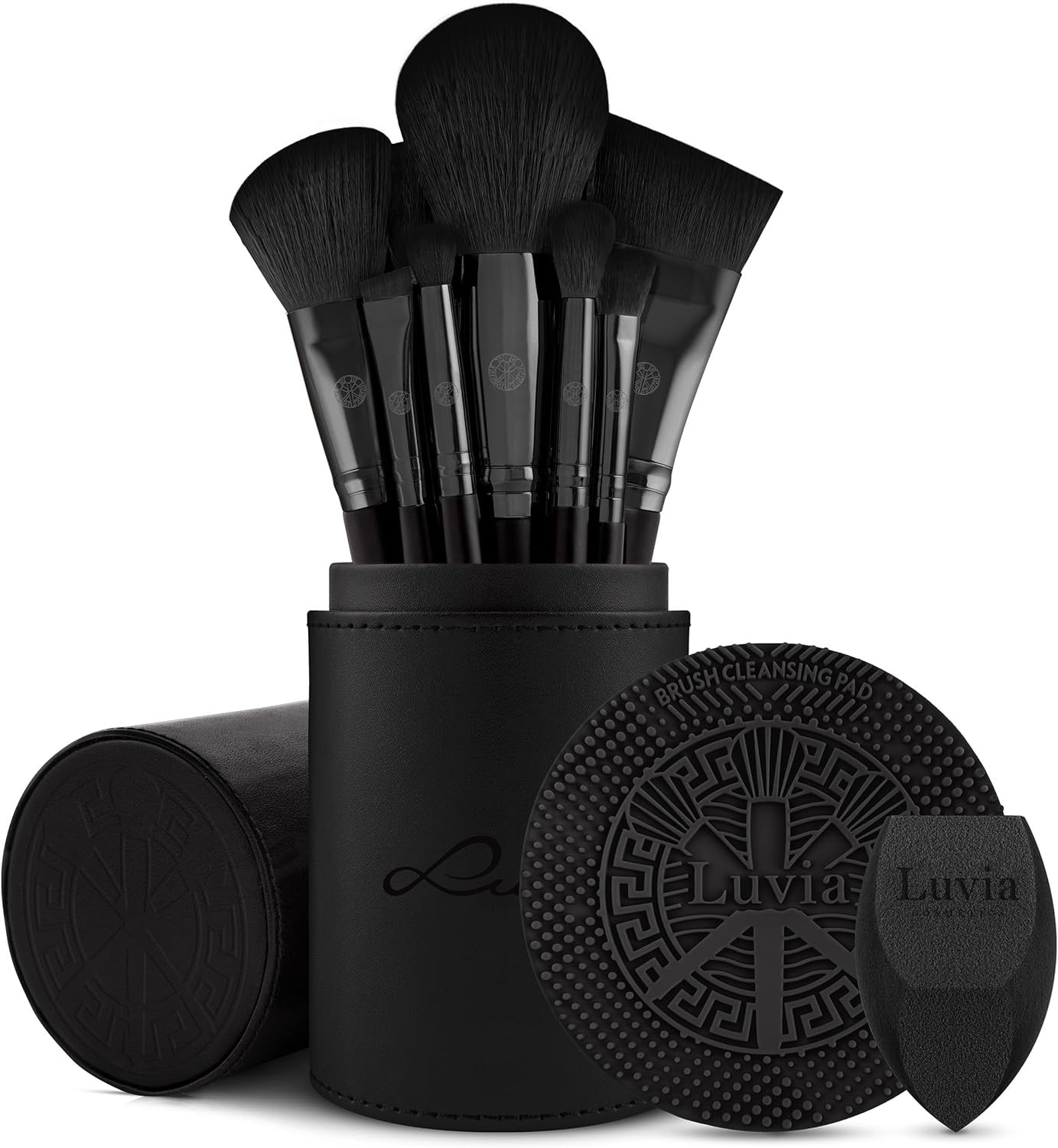 Luvia Prime Vegan Pro Black Set Pennelli Make up | Kit 15 Elementi