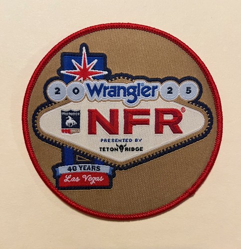 NFR 2025 Wrangler National Finals Rodeo 40 Years Las Vegas woven Patch bull ride