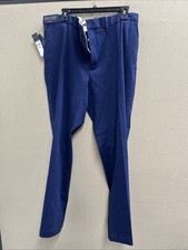 RALPH LAUREN Men's Size 38x32 Blue Flat Front Chino Pants 4 Pockets Trousers