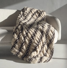 Minky Couture Hugs Milk Chocolate Stripe Blanket - Brand New - Choose Size